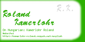 roland kamerlohr business card